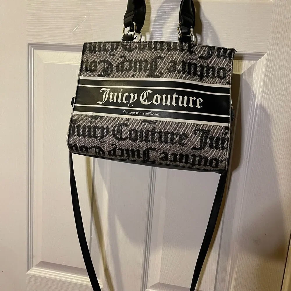 Juicy Couture synthetic Black and White Billboard Medium satchel / shoulder bag